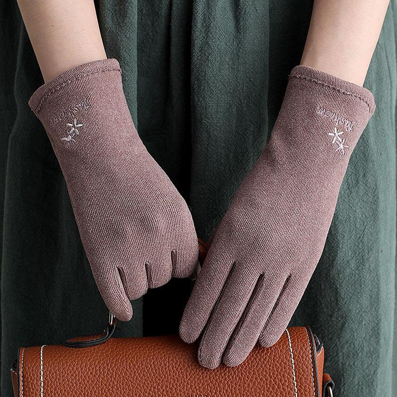 

Five Fingers Gloves Cotton Female Autumn N0501 Cute Bow Korean Student Touch Screen Cycling Thin Winter Warm L14