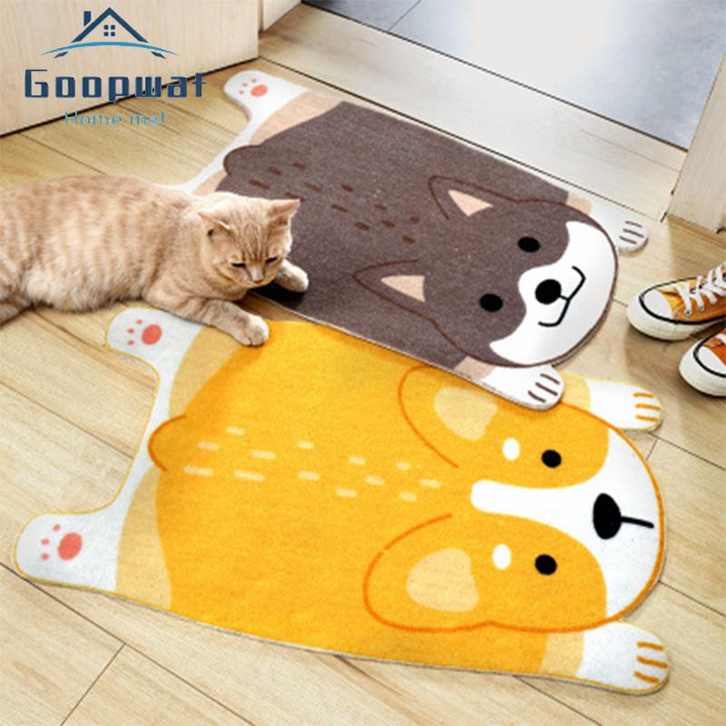 

New Cartoon Animal Printed Rug Bathroom Absorbent Non-slip Door Mat Foot Mat Washable Kitchen Carpet Home Decoration Floor