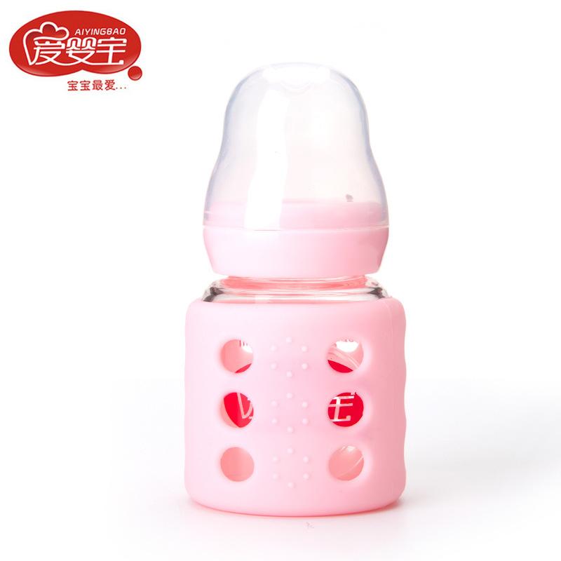 

Baby glass baby bottles with protective sleeve 60ml milk bottle