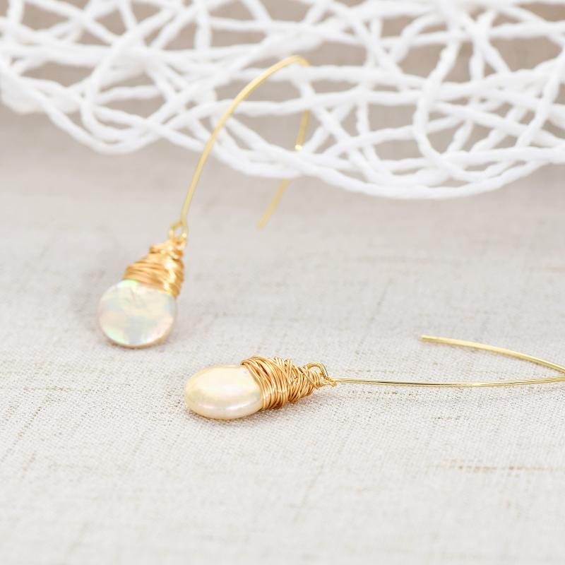 

Viennois Irregular Genuine Freshwater Pearl Earring Brass with Gold filled Drop Earring For Women Jewelry 20201
