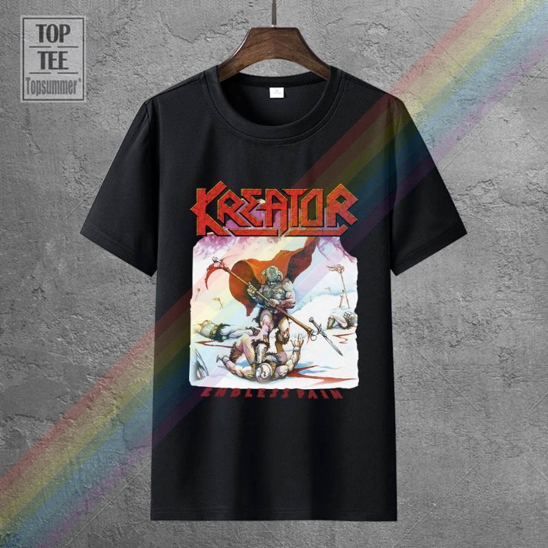 

Men's T-Shirts 100% Cotton Short Sleeve O Neck Tops Tee Shirts Kreator Endless Pain T-Shirt, White;black