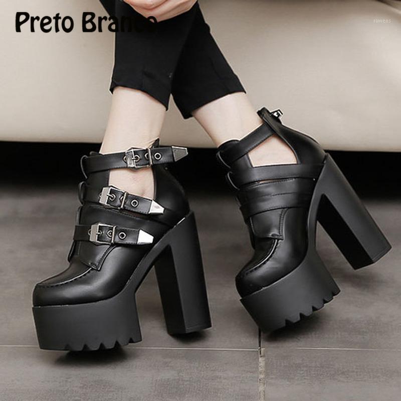 

PRETO BRANCO 2020 Shoes 14cm Heels Coarse-heeled Waterproof Table Single Shoes Night Clubs Hate Heaven-high Single ZYW1, Black