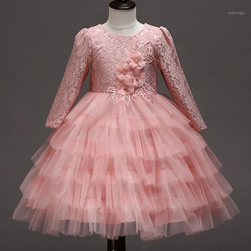

2020 Summer Infant Girl Fantasy Baby Girl Long sleeve Dress 1st Birthday Dress For Clothing Beading Princess Dresses1, Red