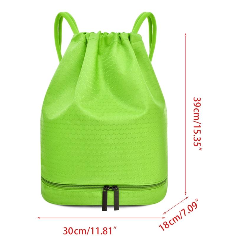 

Drawstring Swimming Backpack Dry Wet Separated Sport Bag Waterproof Gym Rucksack T8NC, Chocolate
