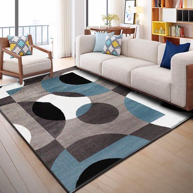 

Nordic Geometric Carpets Living Room Bedroom Study Bedside Carpet Rectangle Modern Decor Rug Household Sofa Yoga 3D Blanket Mat, Style 2