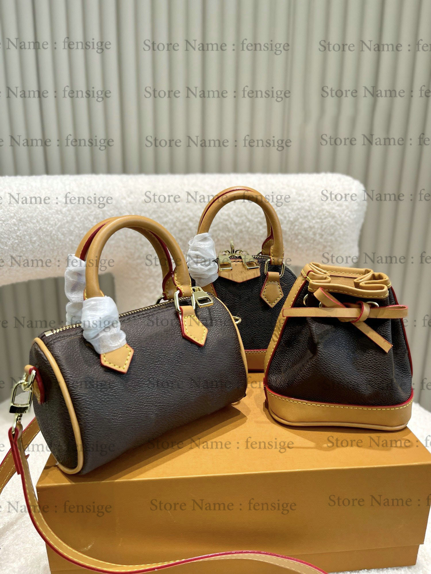 

2022 SS The Trio Mini Icones Nano Speedy Alma Noe 3 in 1 Belt Bags Women Designer Pochette Monograms Canvas Cross body Super Mini Shouler Bag M81081