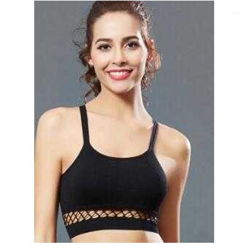

New Womens Hollow-out Yoga Sports Bra Vest Style Double Layer Fitness Sports Underwear with Chest Pad /301, Silver