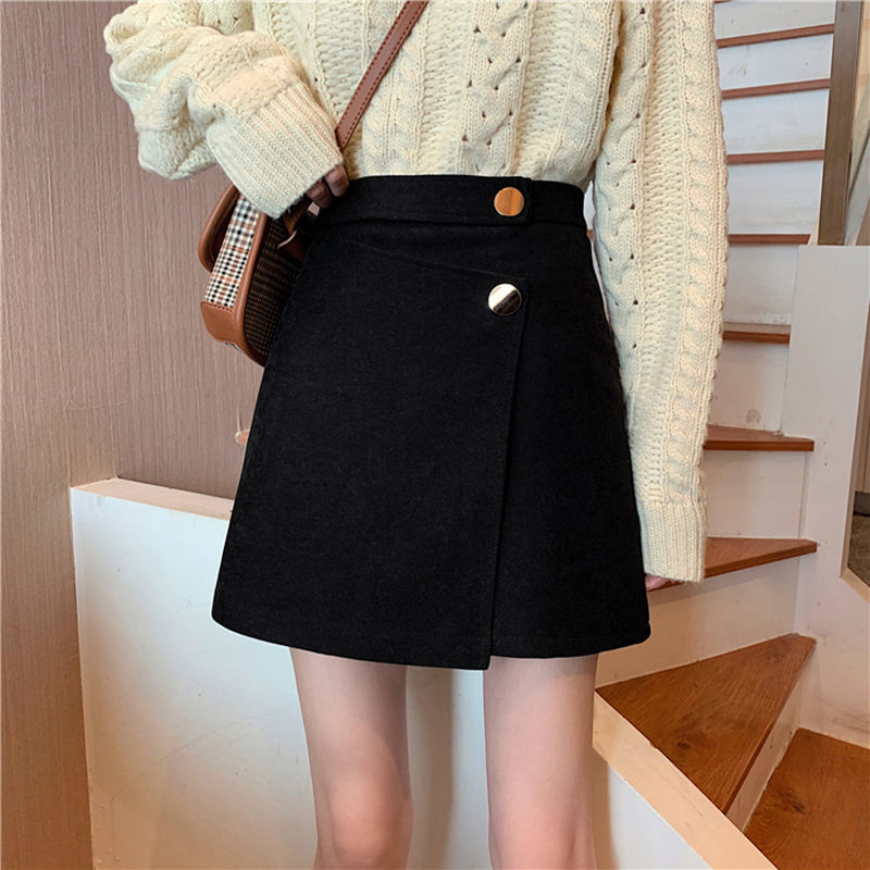 

2021 New skirts the line of solid color thin waistband elegant style women's vintage springmg autumn y393 MFWL, Heise