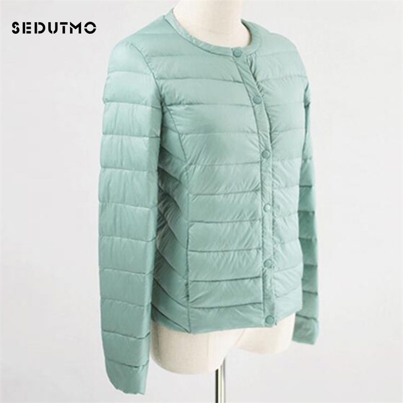 

SEDUTMO Spring Ultra Light Duck Down Jackets Women Plus Size 3XL Coat Winter Short Black Autumn Long Sleeve Jacket ED151 201102, Pink