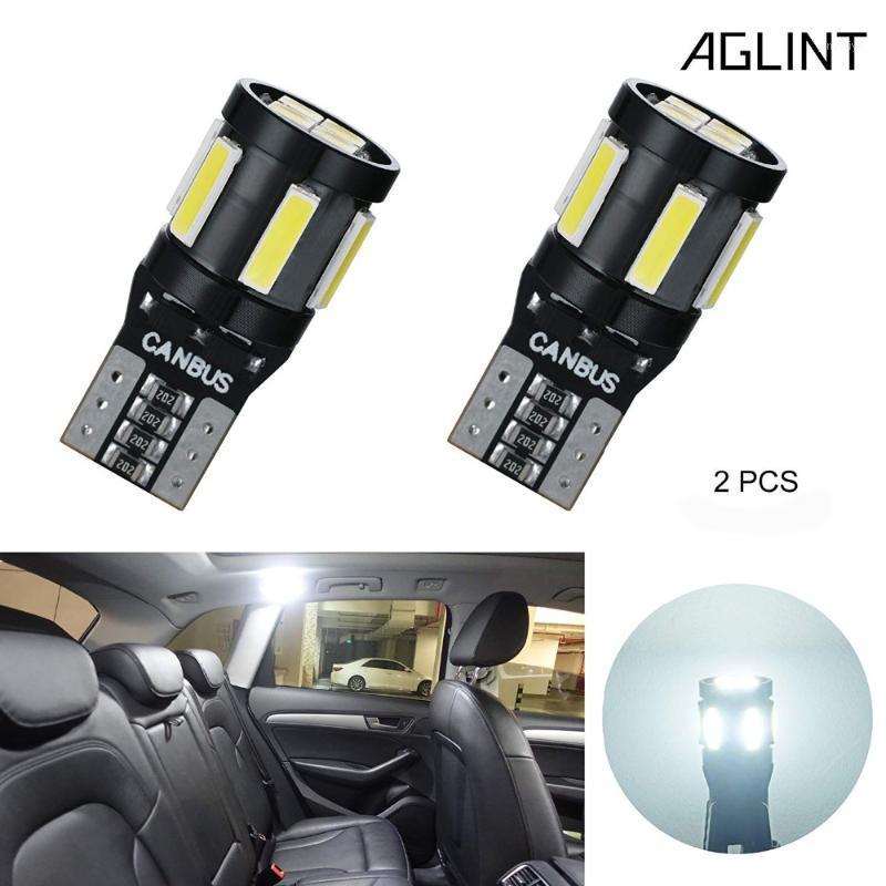 

AGLINT 2pcs T10 W5W 194 168 LED Lamps For Cars Parking Lights Light-emitting diode For Fiesta Focus 2 3 White DC 12Volt1, As pic