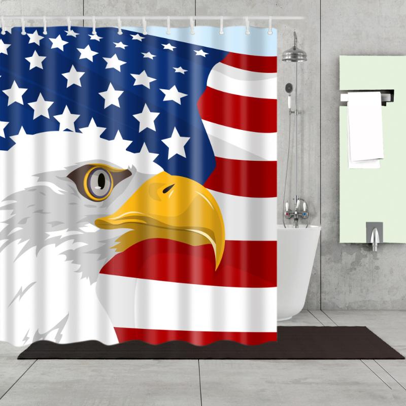

America Britain National Flag shower curtain Eagle Printing Waterproof for bathroom Large 180x200cm Cortina de bano Decor