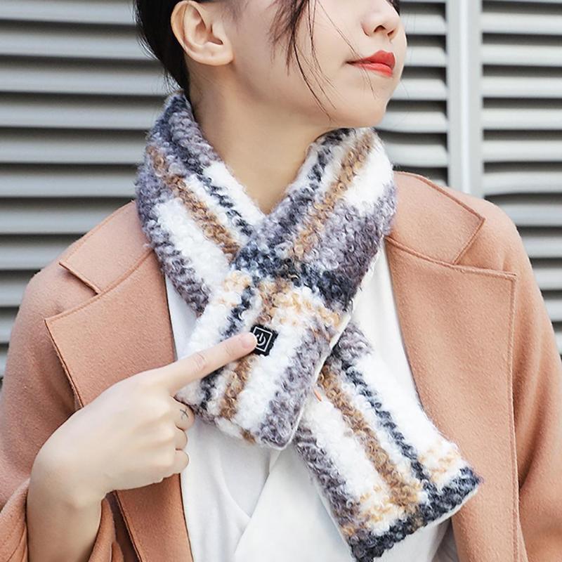 

Scarves USB Heated Scarf Fashion Winter Neck Gaiter Wrap No Radiation, Blue;gray