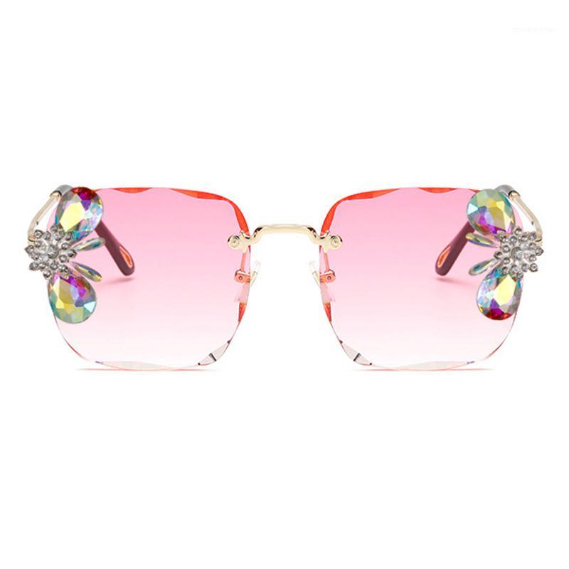 

Diamond Sunglasses Women 2020 Vintage Square Rimless Glasses Rhinestone Sunglasses Women Vintage Shades Oculos1