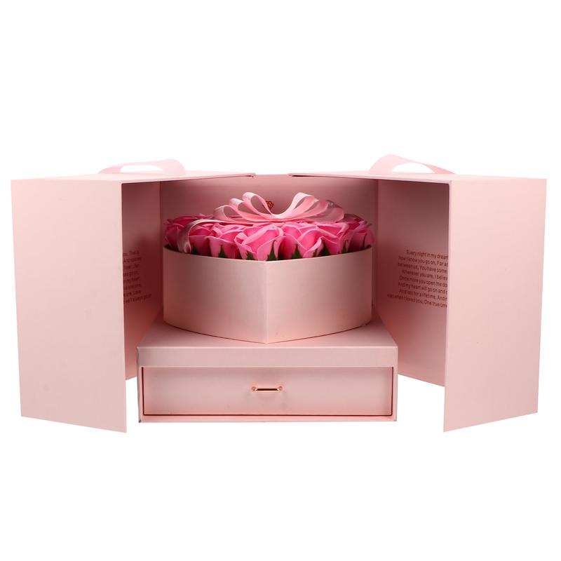 

1 Set Cube Soap Flower Gift Box Mother's Day Valentine's Day Flower Packing Box Rose Wrapping Boxes Gift Bouquet Wrapper