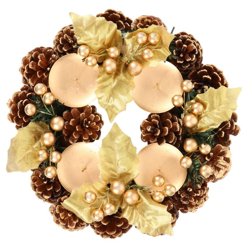 

1pc Delicate Exquisite Xmas Candlestick Xmas Candleholder Christmas Decor Christmas Candlestick Wreath for Home