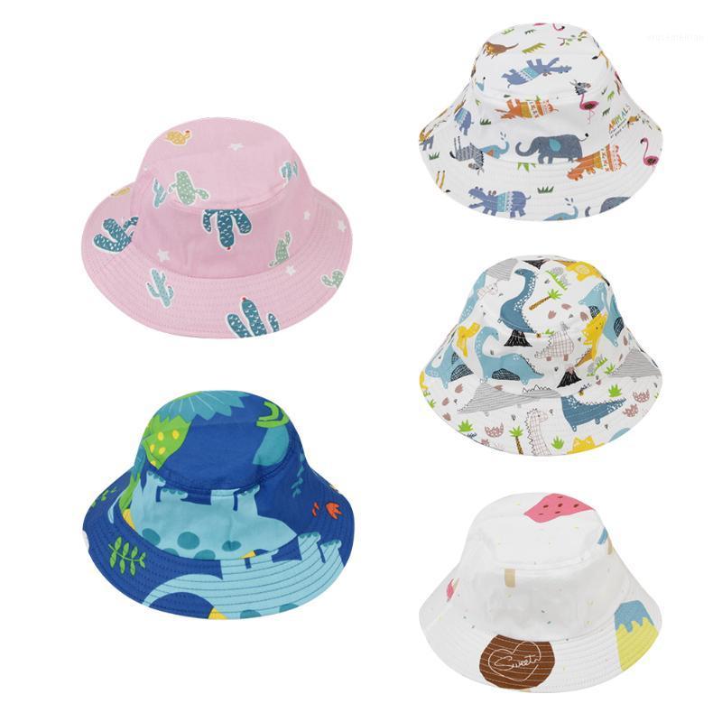 

Kids Foldable Bucket Hat Cartoon Print Wide Brim Sun Hat Fisherman Cap1, Pink