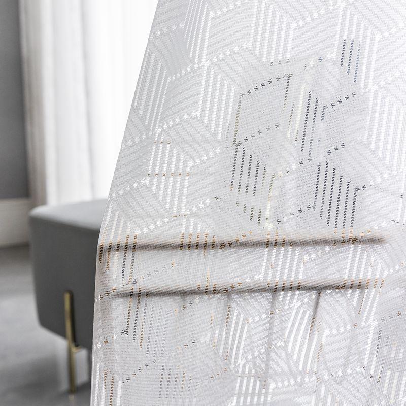 

Curtains Kitchen Window Flexible Soft Living Room White Sheer Curtains Leaf Pattern Short Tulle Drapes Single Panels JK036Y