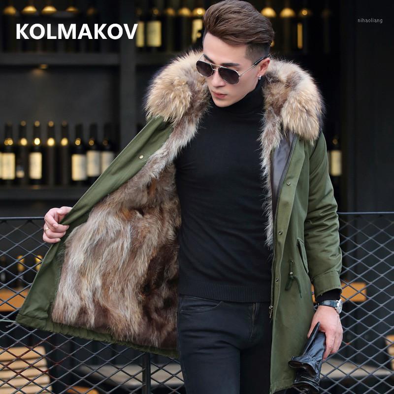 

2018 new arrival winter coat men's warm Raccoon fur liner hooded jacket men,Raccoon fur collar winter parkas size M-4XL1, Black