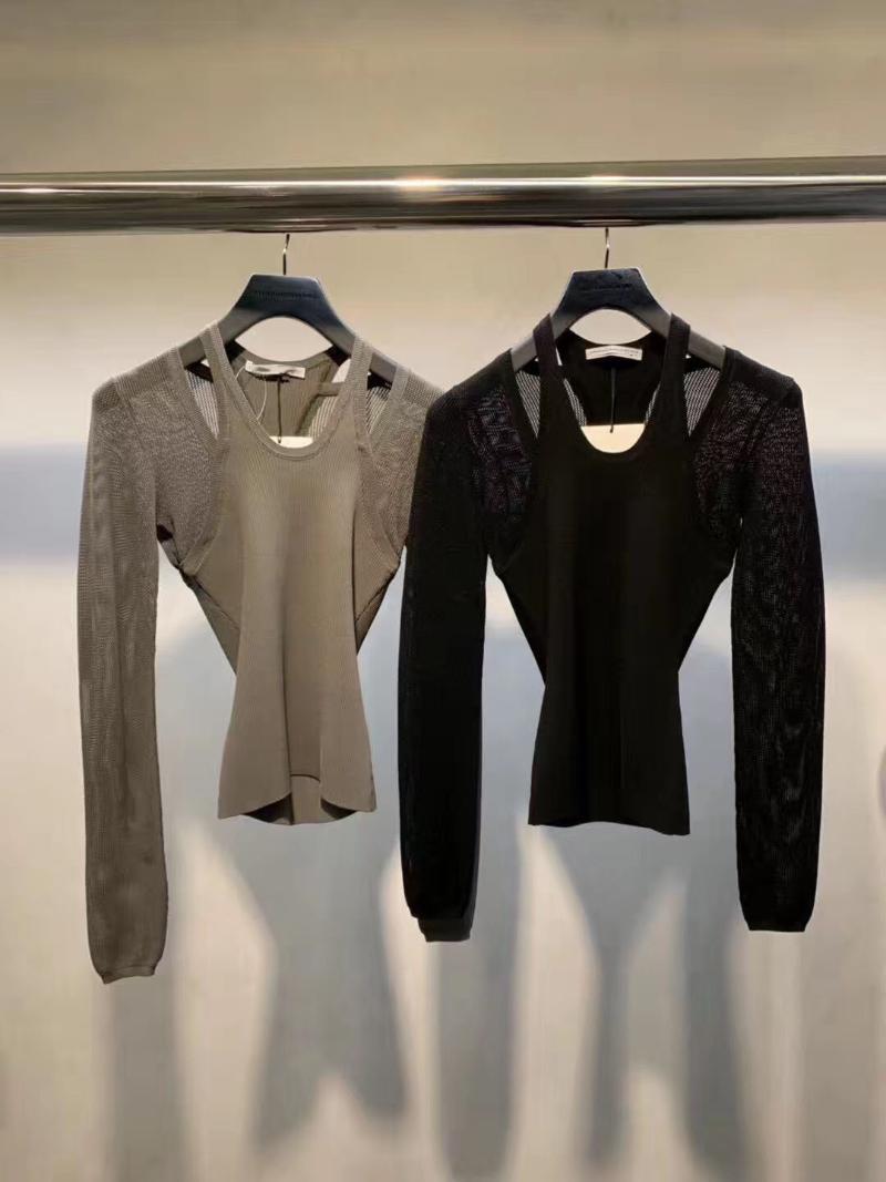 

2021 Autumn and Winter Slim-Fit Vest Fake Two-Piece Long-Sleeve Knitwear-Style sexy Women tops goth sexy, Black