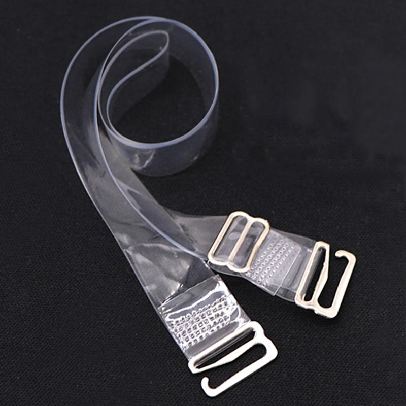 

1.8 CM Women Invisible Bra Straps Elastic Metal Buckle Clear Bra Strap Adjustable Silicone Hook Extenders Accessories, Blue