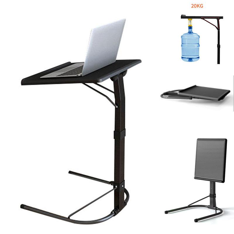 

Mobile Computer Table Ergonomic Black Adjustable Desk for Home Folding Stand for Laptop Bedroom Liftable Foldable Furniture
