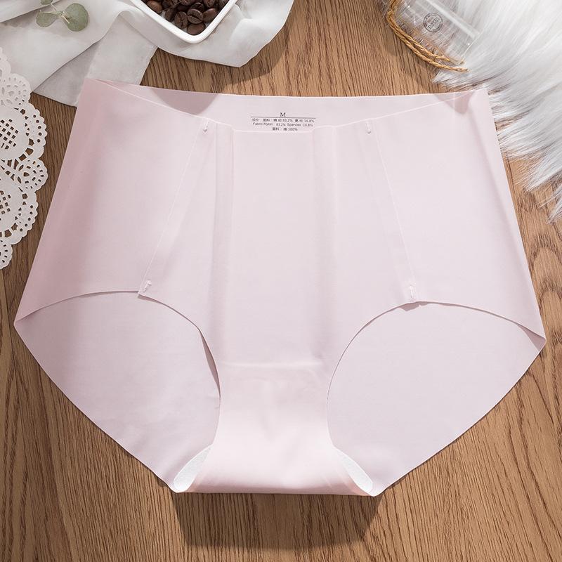 

TJ-TianJun Quick Drying Ultra Thin Ice Silk Traceless Underwear Women' Solid Color Breathable Crotch Large Size Mid Waist Briefs, Tjm826-no.3