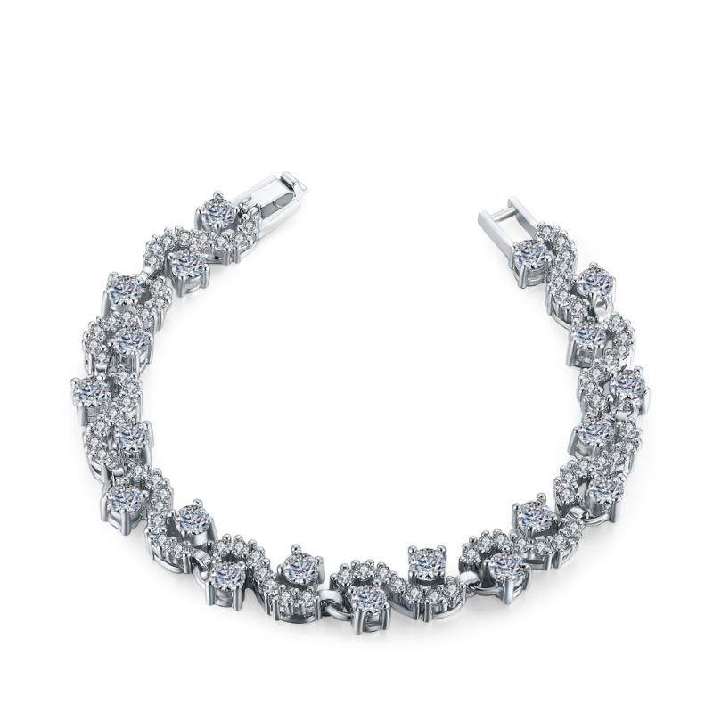 

MDEAN White Gold Color Bracelets For Women Fashion Jewelry Vintage Jewelry