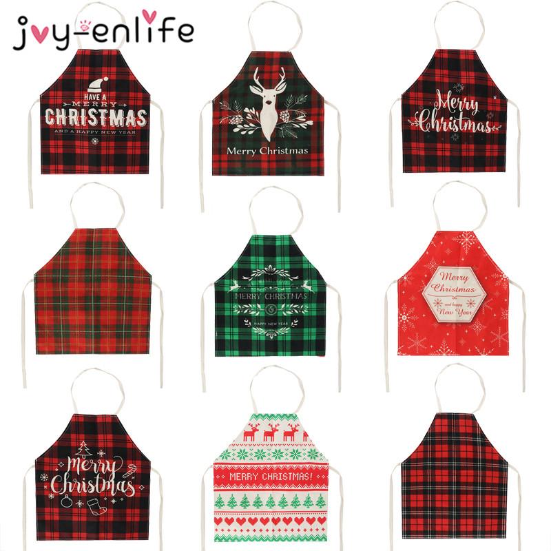 

Linen Christmas Apron Merry Christmas Decorations for Home Xmas Gifts Kitchen Accessories Natal Noel Navidad 2020 New Year Gift