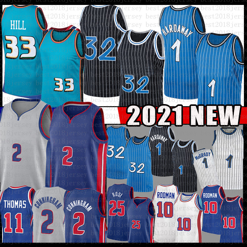 

Cade Cunningham Grant Hill Basketball Jersey 2 33 Tracy McGrady Jonathan Isaac Penny Hardaway Isiah Thomas Dennis Rodman Jerseys 11 10