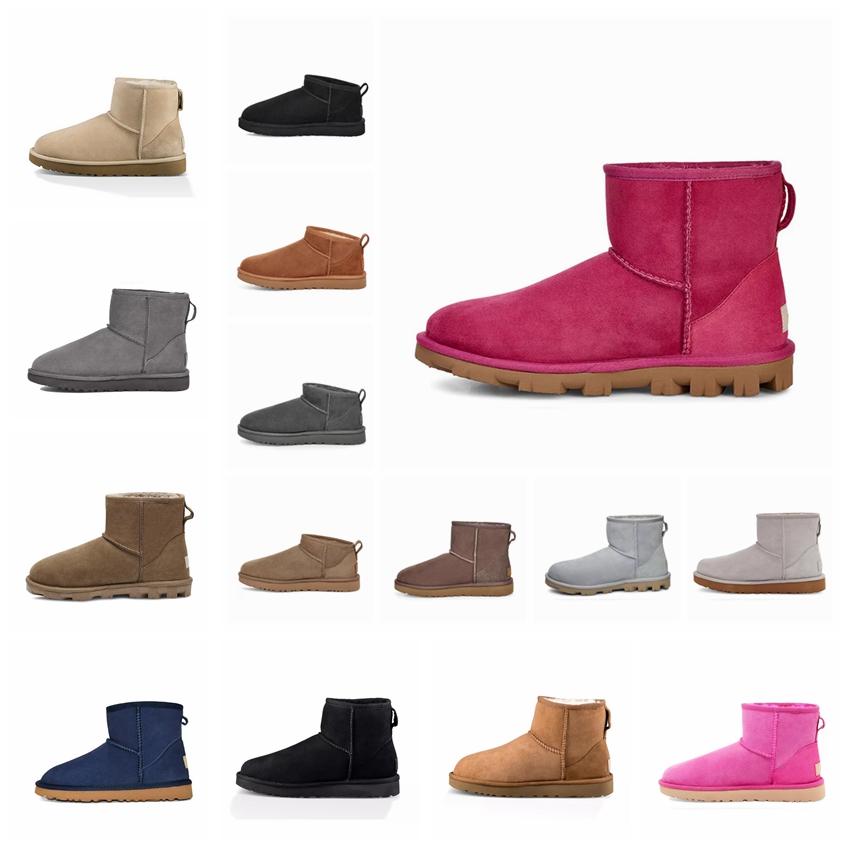 

2021 designer classic mini short ii bailey bow tall button triplet Australiauggs uggs women boot winter snow boots fur furry Au Z5NJhg