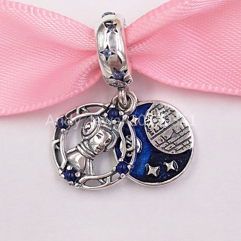 

Authentic 925 Sterling Silver Beads Princess Leiia Double Dangle Charm Charms Fits European Pandora Style Jewelry Bracelets & Necklace 79925