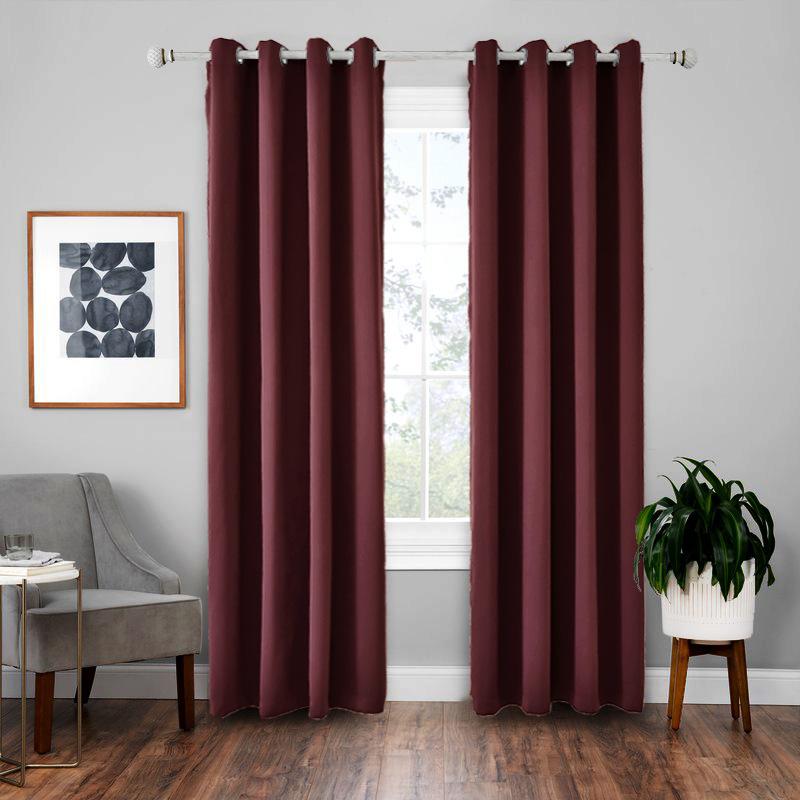 

1Pcs Curtains Bedroom Blackout Cloth Thermal Insulation Curtains Pure Color Sunscreen