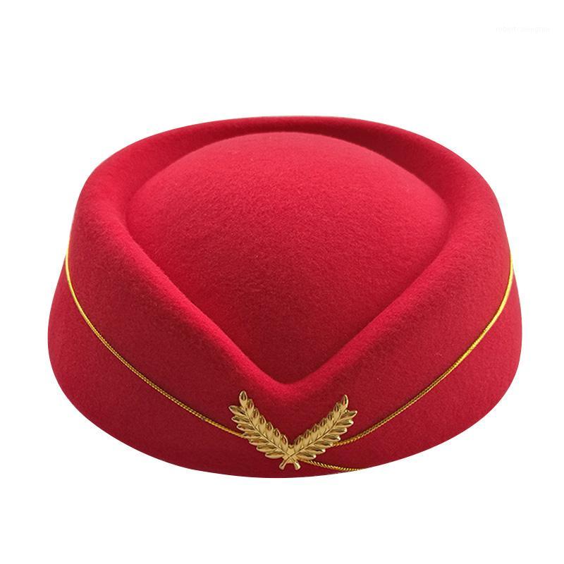 

Stingy Brim Hats Stewardess Hat Elegant Berets Stage Performance Cap British Ceremonial Topi Aviation Flight Attendant Fedora For Woman1, White
