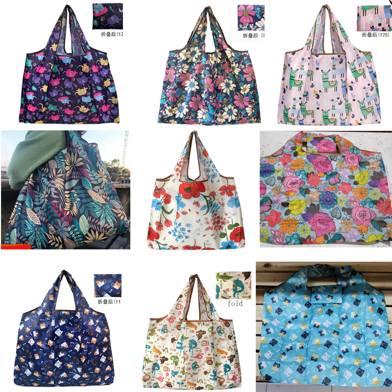 50 colors fashion Thicken shopping bag Promotion Random styles supermarket foldable large capacity portable bag designer shoulder bags womens han