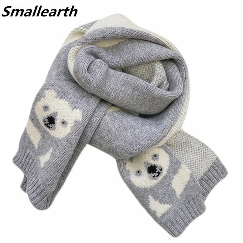 

2020 New Children's Wool Knitted Scarf Cartoon Bear Winter Girls Long Scarf Boys Girls Warm Neck Collar Kids Baby Neckerchief
