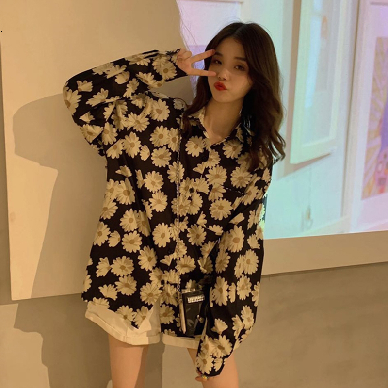 

2021 New Female and blouses Korean style pattern long sleeve floral casual shirt spring shirts (cx8032) 1H1T, Same pictures