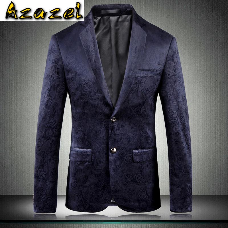 

Azazel Luxury Velvet Blazer Male British Style Wedding Prom Single Breasted Blazers For Man Fashion Slim Fit Mens Blazers 5XL, As pic