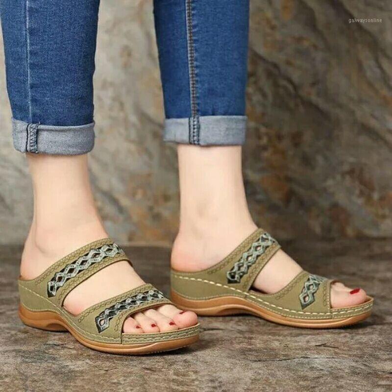 

Women's Summer Open Toe Comfy Sandals Super Soft Orthopedic Low Heels Walking Sandals Corrector Cusion1, Blue