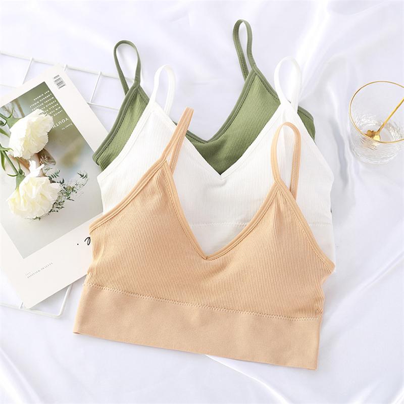 

Sexy Crop Tops Tube Top Women Seamless Sports Lingerie Tee Bra Tank Female Streetwear Sleeveless Camisole Brassiere Female, Black