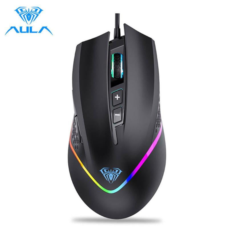 

AULA F805 RGB Gaming Mouse Wired 6400DPI 7 Programmable Buttons Backlit Ergonomic Gamer Mouse for Laptop Desktop PC Computer