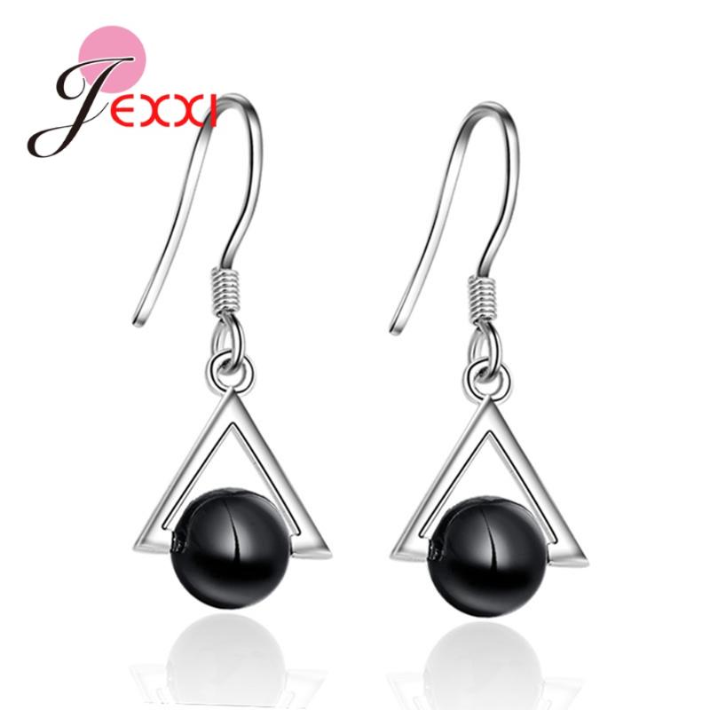 

Dangle & Chandelier Fashion 100% 925 Sterling Silver Jewelry Accessory Earrings Attractive Sweet Black/White Pearl Pendant Wholesale