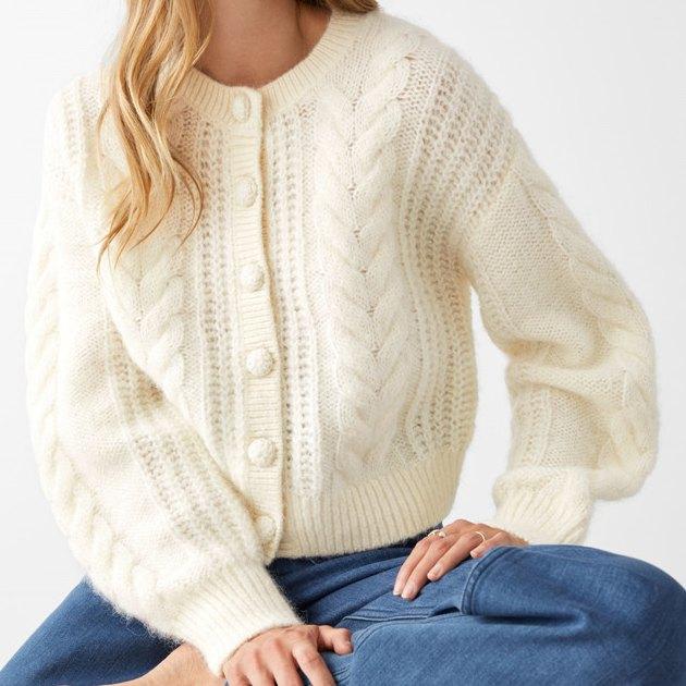 

Women Sweater 2020 Autumn and Winter New Lazy Wool Cardigan Sweater, White