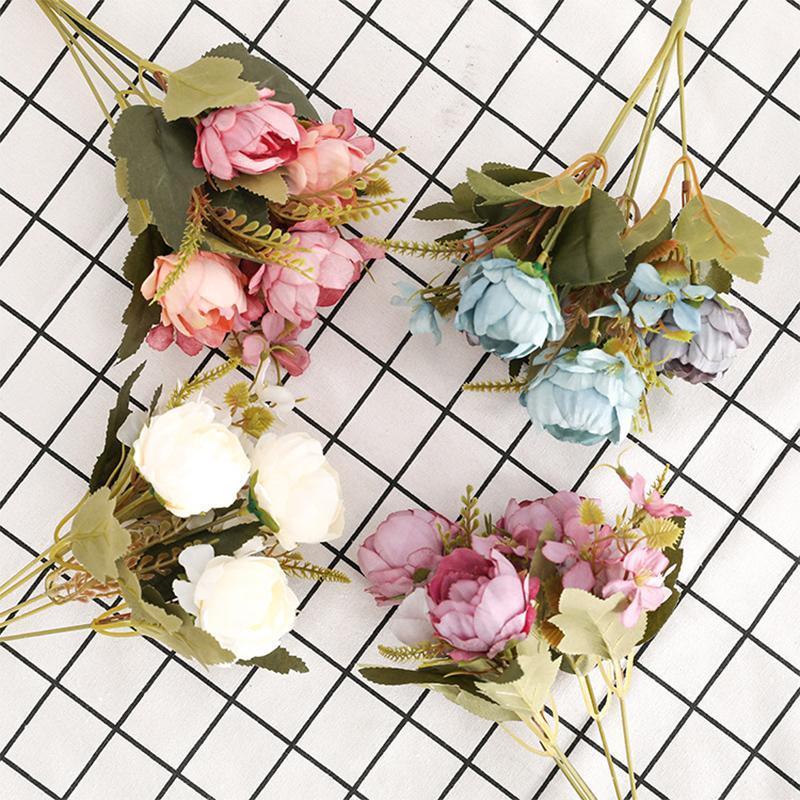 

30cm Wedding Decoration Artifical Peony Bouquets Fake Flower 5 heads romantic wedding party decoration artificial flower supply1, Pink