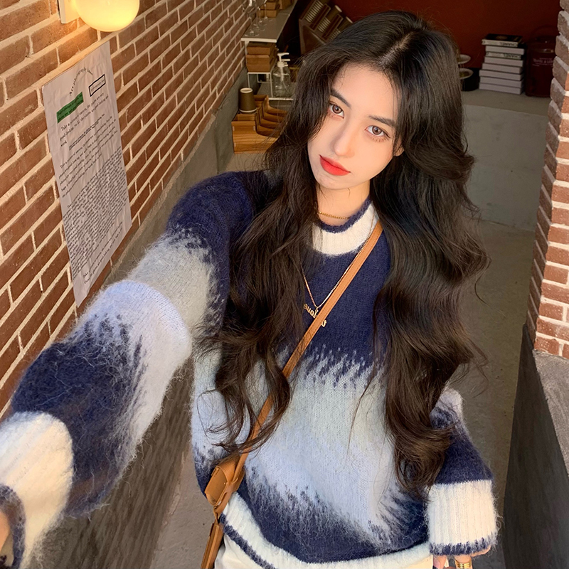 

2021 New 2 colours Korean style slabs warm of women sweaters and pullovers (c9940 ZNXQ, Blue