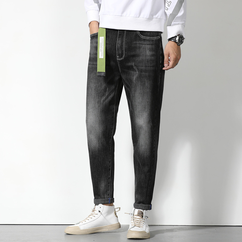 

2021 and Autumn New Winter Style with Waist Male-sized Jeans Fat Korean Brother-style Embroidered Loose Hare Big Sizes Qzq0, Red