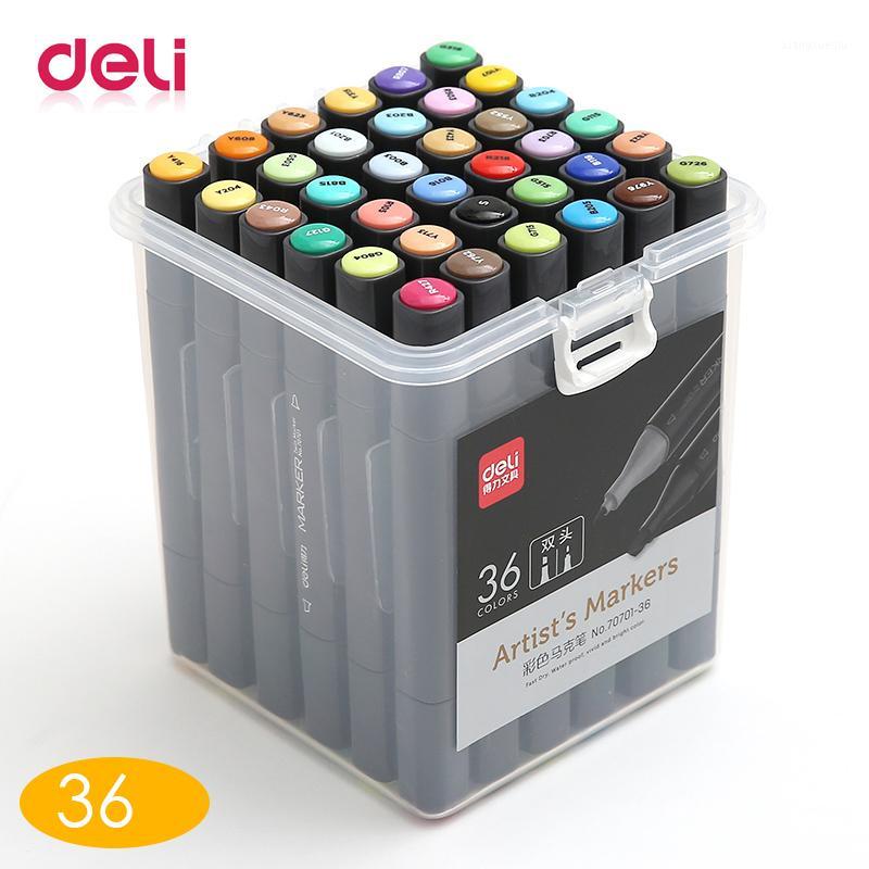 

Deli 36 Color Markers Double Head Sketch Markers Dual Brush Ink Pen Drawing Manga Art Supplies Oily Alcohol based1