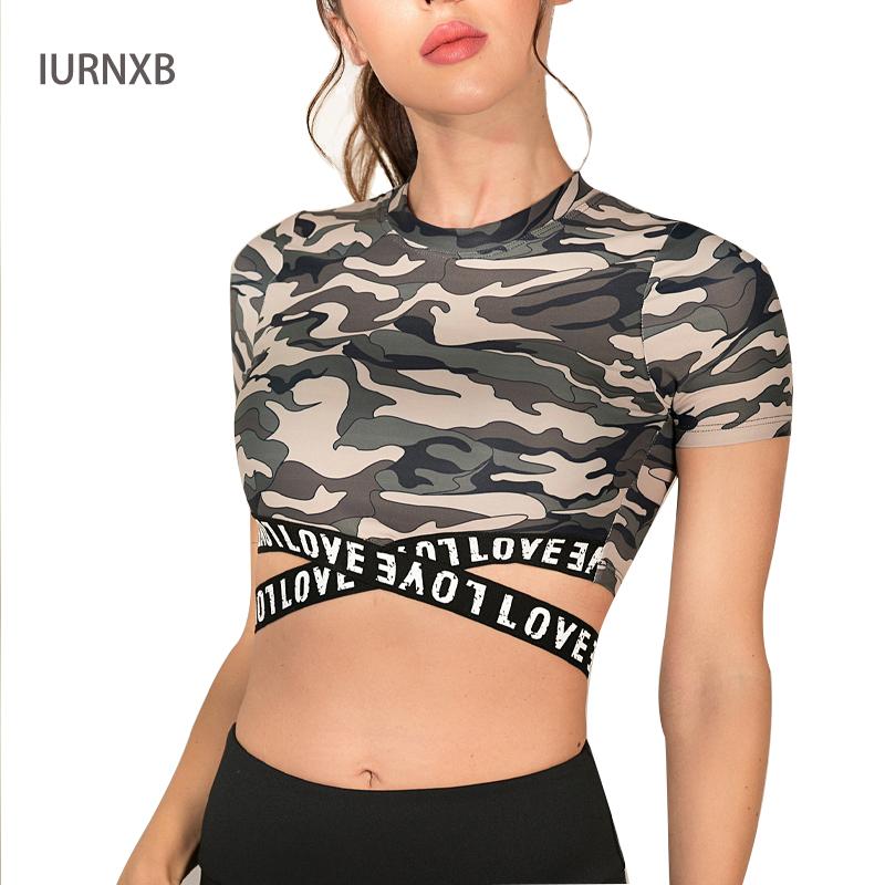

Yoga Clothing Tops Mesh Sports Bra For Women Gym Top Sexy Camouflage Push Up Fitness Clothing Padded Workout Yoga Bra, Green