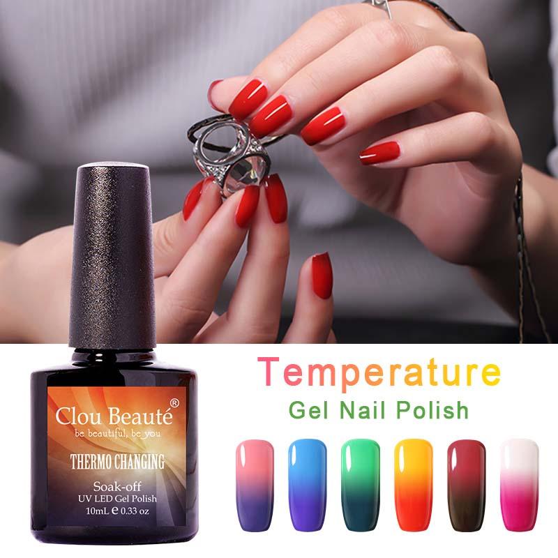 

10ml Clou Beaute Choose 1 From 48 colors Temperature Change Color UV Gel Top Coat Manicure UV Gel Nail Soak Off Polish, Bizcb7033