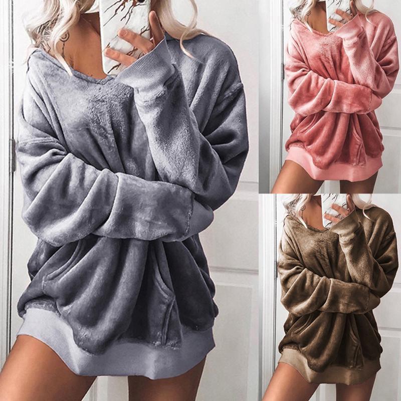 

Women' Jackets Outerwear & Coats Womens Hooded Soft Velvet Jumper Pullover Hoodie Sweatshirt And Women 2021sep21, Gray