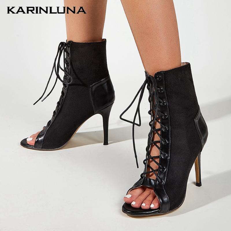 

2021 New Design Dropship High Quality Shoelace Outside Thin High Heels Sexy women sandals Summer Patchwork, Black